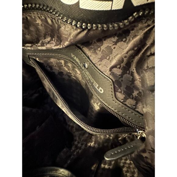 Karl Lagerfeld Paris Tote Bag Colorful Leaf Print Large Shoulder Carryall Purse - Picture 5 of 6